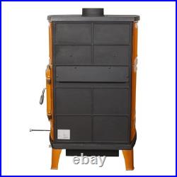 Enamelled cast iron stove with oven, wood burning stove, % 100 cast iron stove