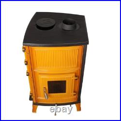 Enamelled cast iron stove with oven, wood burning stove, % 100 cast iron stove