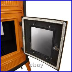 Enamelled cast iron stove with oven, wood burning stove, % 100 cast iron stove
