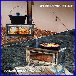Fastfold Hot Tent Stove with Reinforced Body, Portable Wood Burning Stove