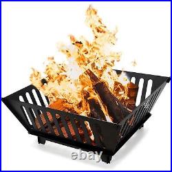 Fire Pit 25 Inch Outdoor Outside Wood Burning Portable Firepit Log Stove Fire