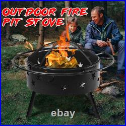 Fire Pit Heater Backyard Wood Burning Patio Stove Fireplace Outdoor Camping