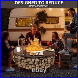 Fire Pit Surround Table Firewood Storage Shelf for Solo Stove Yukon Bonfire Fire Pit Surround Table Firewood Storage Shelf for Solo Stove Yukon Bonfire