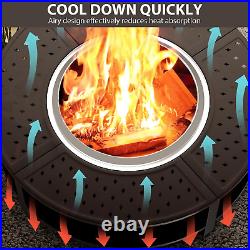 Fire Pit Surround Table Firewood Storage Shelf for Solo Stove Yukon Bonfire Fire Pit Surround Table Firewood Storage Shelf for Solo Stove Yukon Bonfire