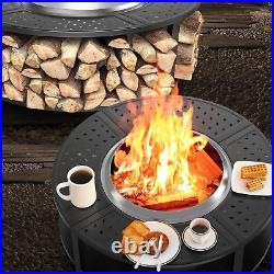 Fire Pit Surround Table Firewood Storage Shelf for Solo Stove Yukon Bonfire Fire Pit Surround Table Firewood Storage Shelf for Solo Stove Yukon Bonfire