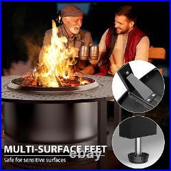 Fire Pit Surround Table Firewood Storage Shelf for Solo Stove Yukon Bonfire Fire Pit Surround Table Firewood Storage Shelf for Solo Stove Yukon Bonfire