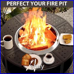 Fire Pit Surround Table Firewood Storage Shelf for Solo Stove Yukon Bonfire Fire Pit Surround Table Firewood Storage Shelf for Solo Stove Yukon Bonfire