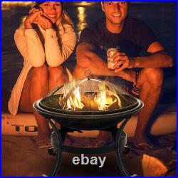 Fire Pit Wood Burning Heater Home Patio Backyard Stove Firepit Brazier BBQ Grill