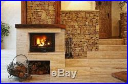 Fireplace Insert Inset Wood Burning Cast Iron Stove Built In 14 Kw