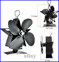 Fireplace Stove Fan Wood Burning Heat Powered Air Distribution Efficient Quiet