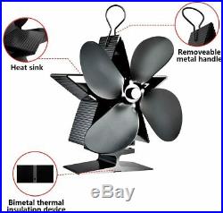 Fireplace Stove Fan Wood Burning Heat Powered Air Distribution Efficient Quiet