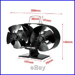 Fireplaces Stove Fan 8 Blades Heat Powered for Large Room Wood Log Fire Burning