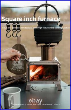 Firewood Square Stove Fire Heater Stove Picnic Hiking Camping Wood Burner Stove Firewood Square Stove Fire Heater Stove Picnic Hiking Camping Wood Burner Stove