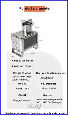 Firewood Square Stove Fire Heater Stove Picnic Hiking Camping Wood Burner Stove Firewood Square Stove Fire Heater Stove Picnic Hiking Camping Wood Burner Stove