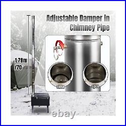 Fitinhot Camp Wood Stove, Tent Wood Burning Stoves Portable with Chimney Pipe