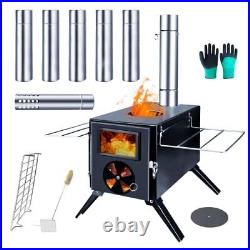 Fitinhot Camp Wood Stove Tent Wood Burning Stoves Portable with Chimney Pipes