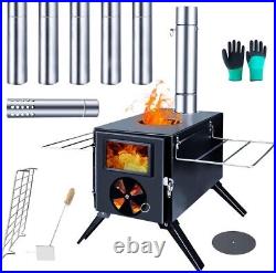 Fitinhot Portable Outdoor Wood Stove with Chimney Pipes (M5)