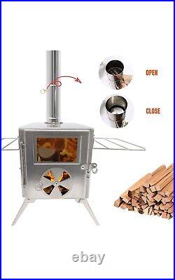 Fitinhot Tent Stove, Portable Camping Wood Burning Stoves Stainless Steel