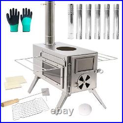 Fitinhot Tent Stove, Portable Camping Wood Burning Stoves Stainless Steel wit Fitinhot Tent Stove, Portable Camping Wood Burning Stoves Stainless Steel wit