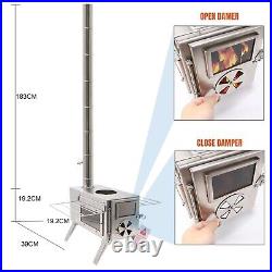 Fitinhot Tent Stove, Portable Camping Wood Burning Stoves Stainless Steel wit Fitinhot Tent Stove, Portable Camping Wood Burning Stoves Stainless Steel wit