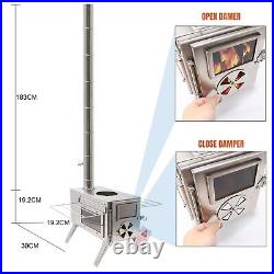 Fitinhot Tent Stove, Portable Camping Wood Burning Stoves Stainless Steel wit
