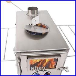 Fitinhot Tent Stove, Portable Camping Wood Burning Stoves Stainless Steel wit Fitinhot Tent Stove, Portable Camping Wood Burning Stoves Stainless Steel wit