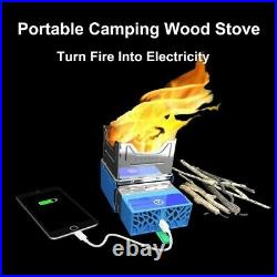 Flame Cube Wood Burning Outdoor Stoves With Elektriciteit USB Battery Charging