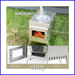 Fltom Camping Wood Stove, Portable Hot Tent Stove with Sectional Chimney Pipe Fltom Camping Wood Stove, Portable Hot Tent Stove with Sectional Chimney Pipe