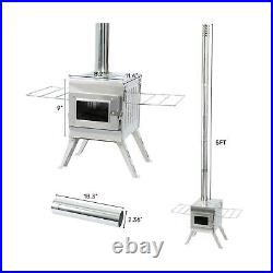 Fltom Camping Wood Stove, Portable Hot Tent Stove with Sectional Chimney Pipe Fltom Camping Wood Stove, Portable Hot Tent Stove with Sectional Chimney Pipe