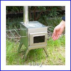 Fltom Camping Wood Stove, Portable Hot Tent Stove with Sectional Chimney Pipe Fltom Camping Wood Stove, Portable Hot Tent Stove with Sectional Chimney Pipe