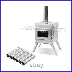 Fltom Camping Wood Stove, Portable Hot Tent Stove with Sectional Chimney Pipe Fltom Camping Wood Stove, Portable Hot Tent Stove with Sectional Chimney Pipe
