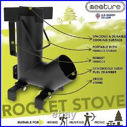 Fold Up Rocket Stove Lightweight Portable Round Wood Burning Camping Stove
