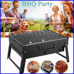 Foldable BBQ Grill Charcoal Wood Burning Tool Set Stove For Outdoor Camping