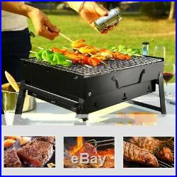 Foldable BBQ Grill Charcoal Wood Burning Tool Set Stove For Outdoor Camping