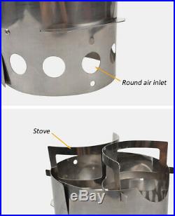 Foldable Stainless Steel Wood Stove Outdoor Wood Burning Camping Stove