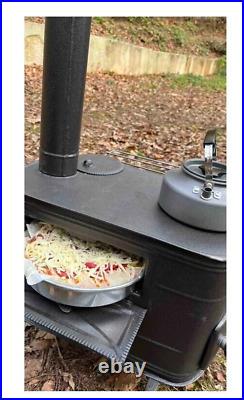 Foldable foot camping stove, caravan and tent stove with oven