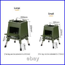 Folding Camp Stove Portable Wood Burning Stove With Retractable Legs For Kb