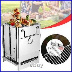 Folding Camping Grill Stove with Storage Bag Wood Burning Stove for Patio