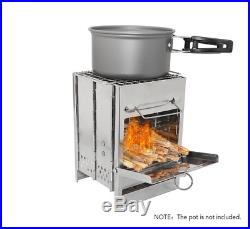 Folding Stainless Steel Backpacking Wood Burning Stove