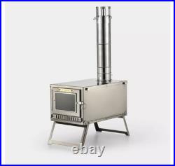 Folding Titanium Wood Stove for Camping and Outdoor Cooking Folding Titanium Wood Stove for Camping and Outdoor Cooking