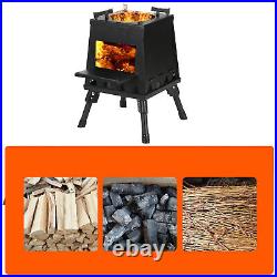 Folding Wood Burning Stove For Outdoor Camping Picnic BBQ Portable Detachable