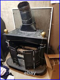 Franklin Wood Burning Fireplace Cast Iron Wood Burning Stove Standing 33 inches