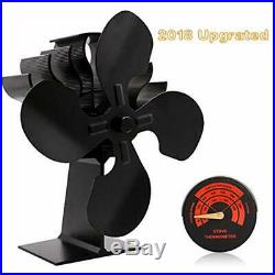 Ful-hope Upgraded 4-Blade Fireplace Fan, Heat Powered Wood Stove For Burning/Log