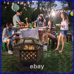 Garden Party Fire Pit Outdoor Wood Burning Stove Garden Backyard Patio BBQ Grill