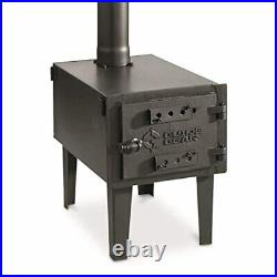 Guide Gear Outdoor Wood Burning Stove, Portable with Chimney Pipe for Cooking, C