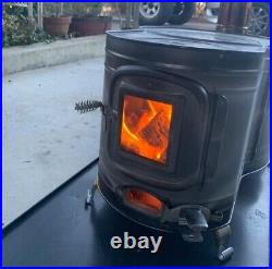 HONMA Clock 1 Wood Stove with Glass Window for Outdoor, Camping, Cold Protection