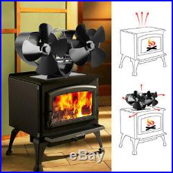 Heat Powered 8 Blowers Stove Fan Fireplace Thermometer For Oven Wood Burning Eco