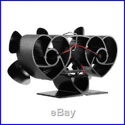 Heat Powered 8 Blowers Stove Fan Thermometer for Oven Stove Wood Burning Eco fan