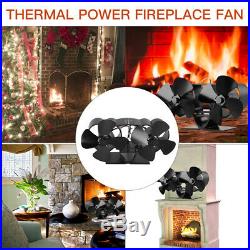 Heat Powered Fireplace 8 Blowers Stove Fan Thermometer for Wood Burning Eco fan