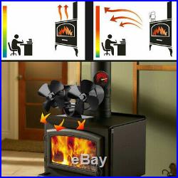 Heat Powered Fireplace 8 Blowers Stove Fan Thermometer for Wood Burning Eco fan